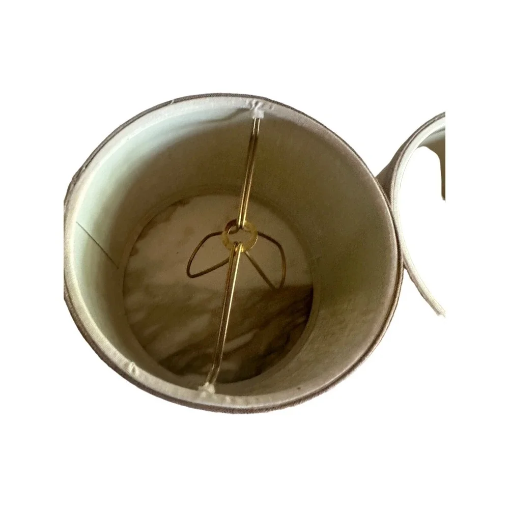 Set of 2 Brown Linen 5.5 inch Drum Shade (4 inches high)